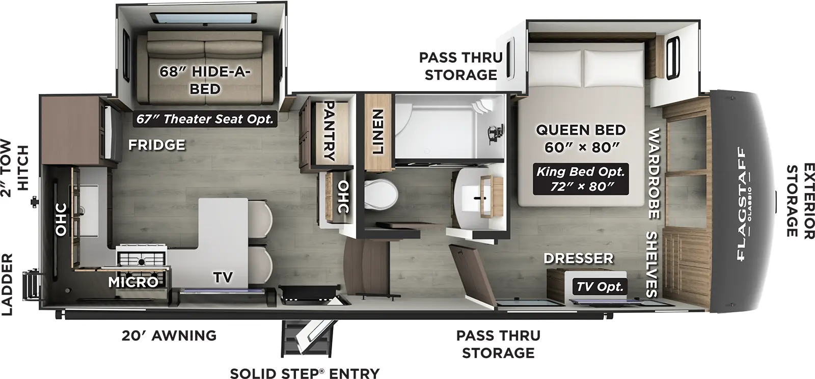 Flagstaff Classic Fifth Wheels F281RK Floorplan
